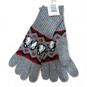 Vera Bradley NWT Jacquard Tech Winter Gloves Penguins - Red / Grey